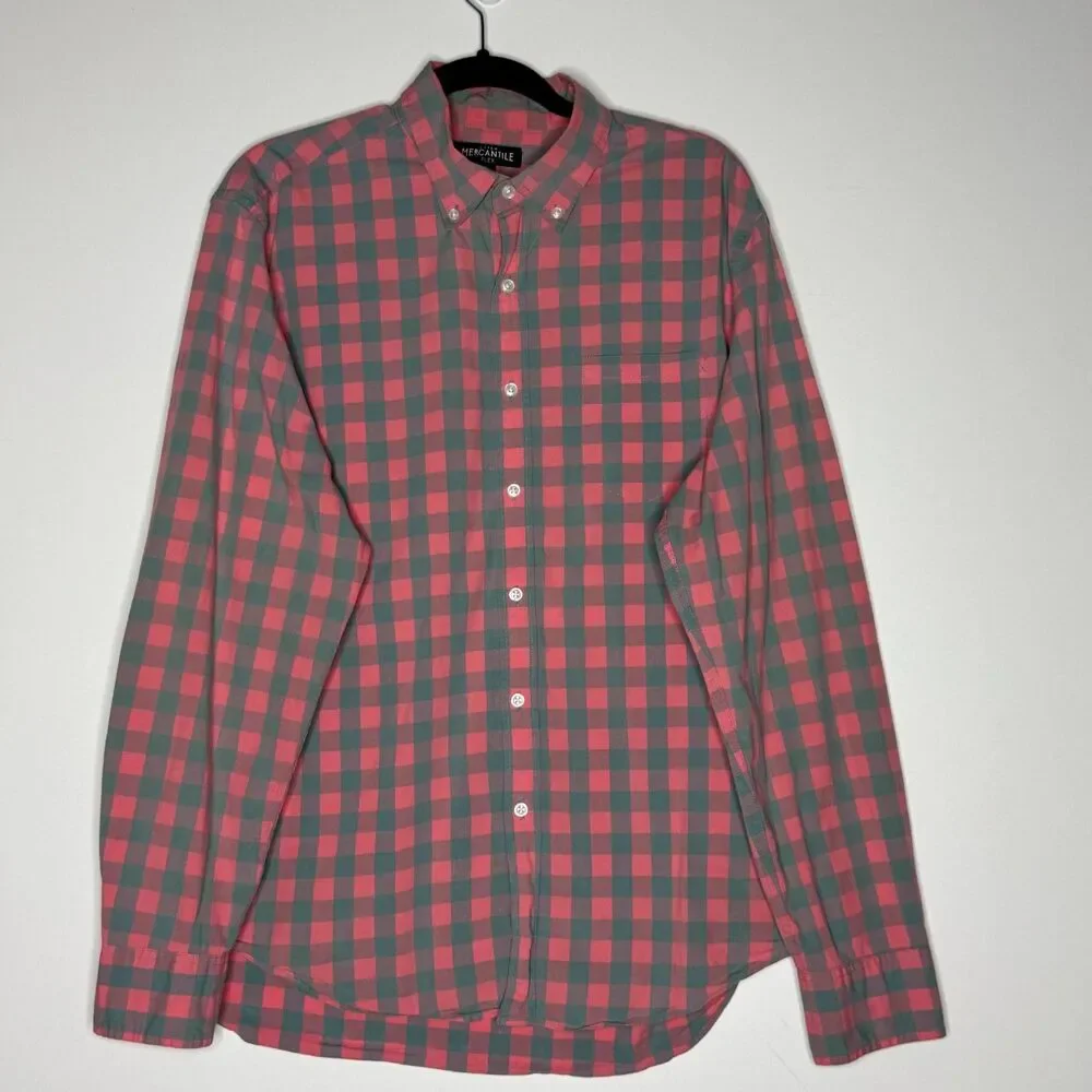 J. Crew Plaid Classic Flex Casual Button Down Shirt Men's Size Large